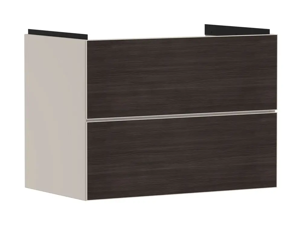 Hansgrohe Waschtischunterschrank in Sandbeige mit zwei Schubkästen, schlichte Formgebung, geeignet für die Montage unter einem Waschtisch.